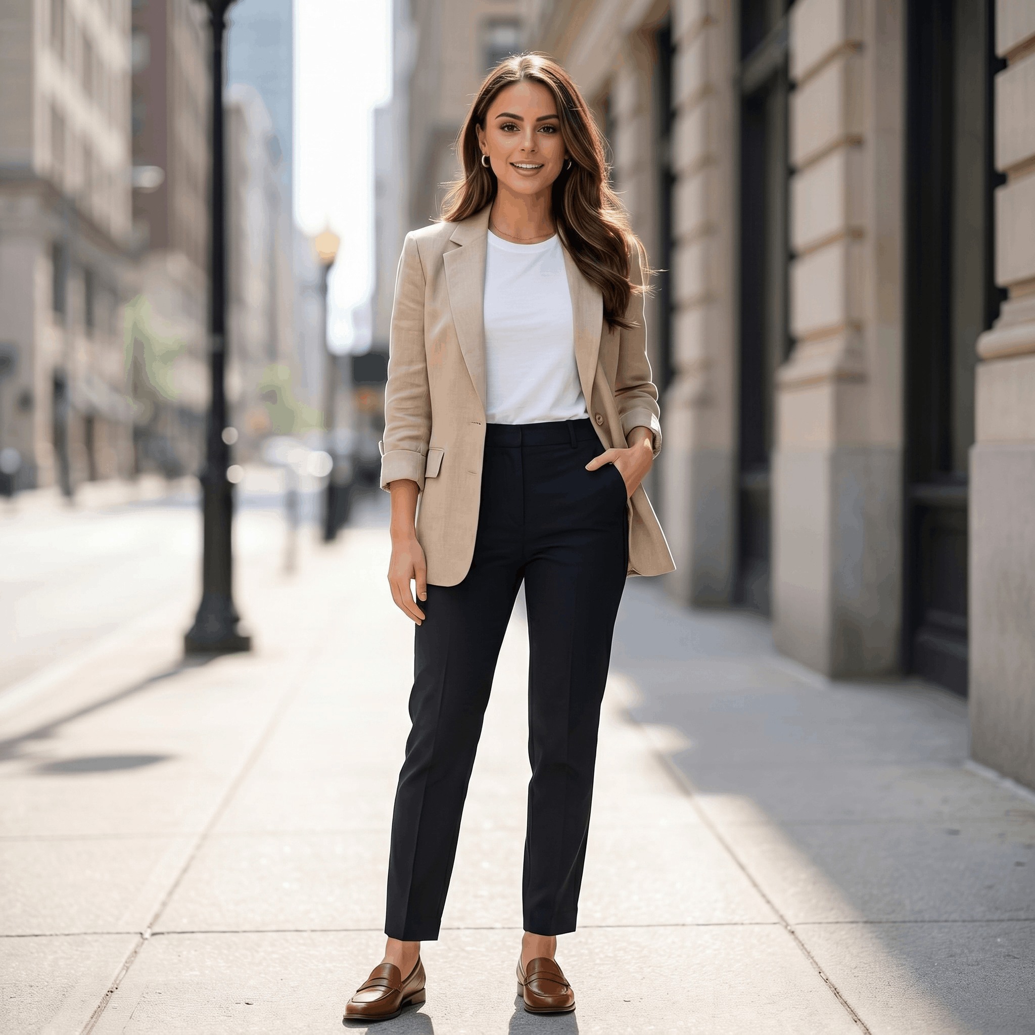 Ophelia Tailored Linen Blazer – Flattering Lightweight Layering Jacket