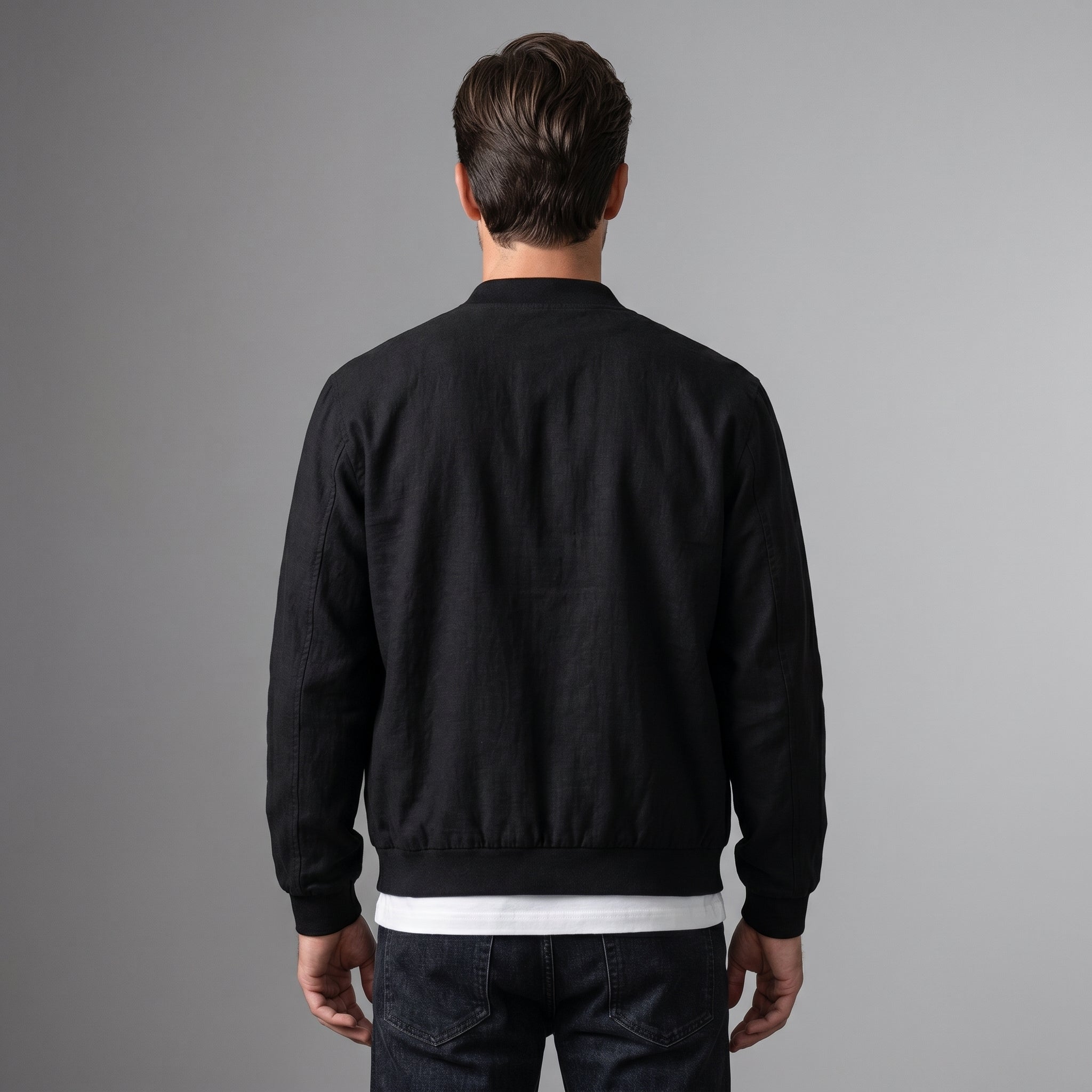 George Linen Cotton Zip-Up Jacket – Lightweight Bomber Style Casual Layer