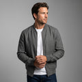 George Linen Cotton Zip-Up Jacket – Lightweight Bomber Style Casual Layer