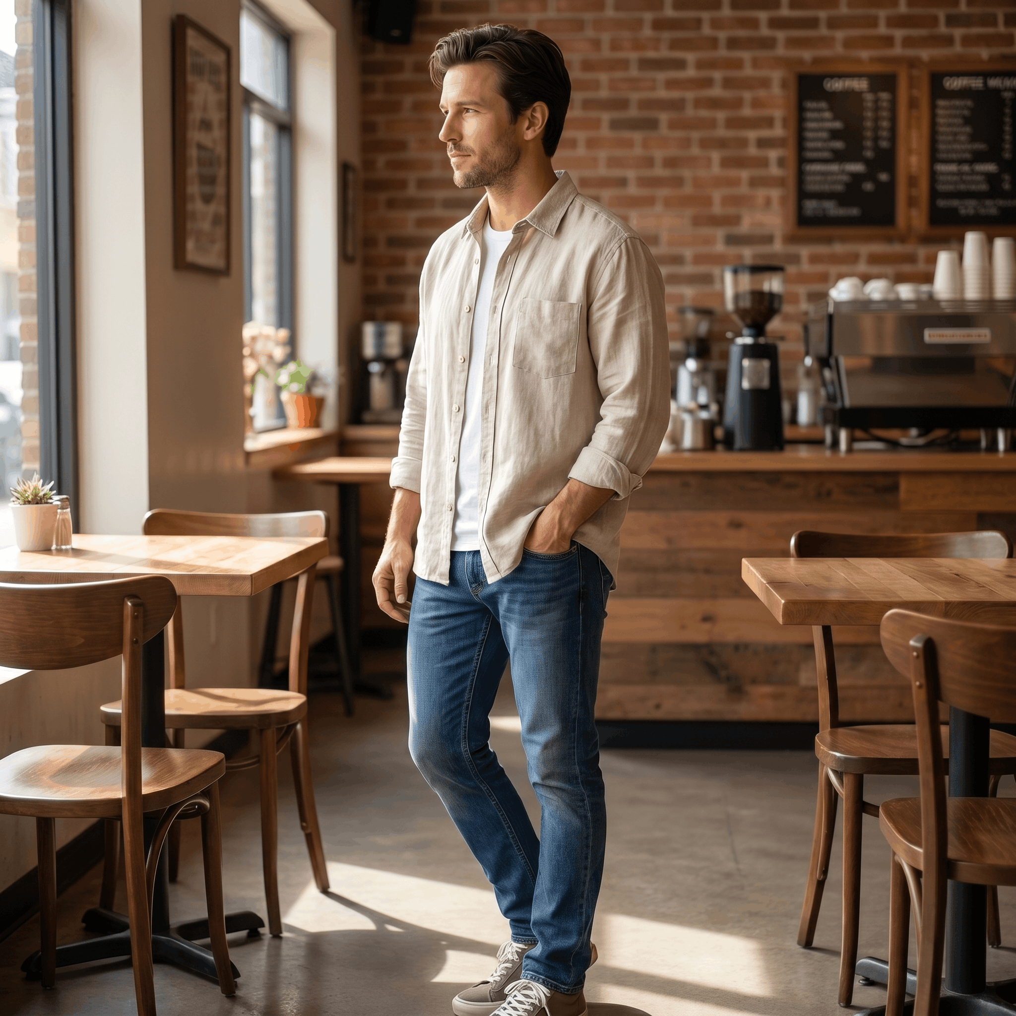 Connor Long Sleeve Linen Shirt – Relaxed Smart Casual Essential