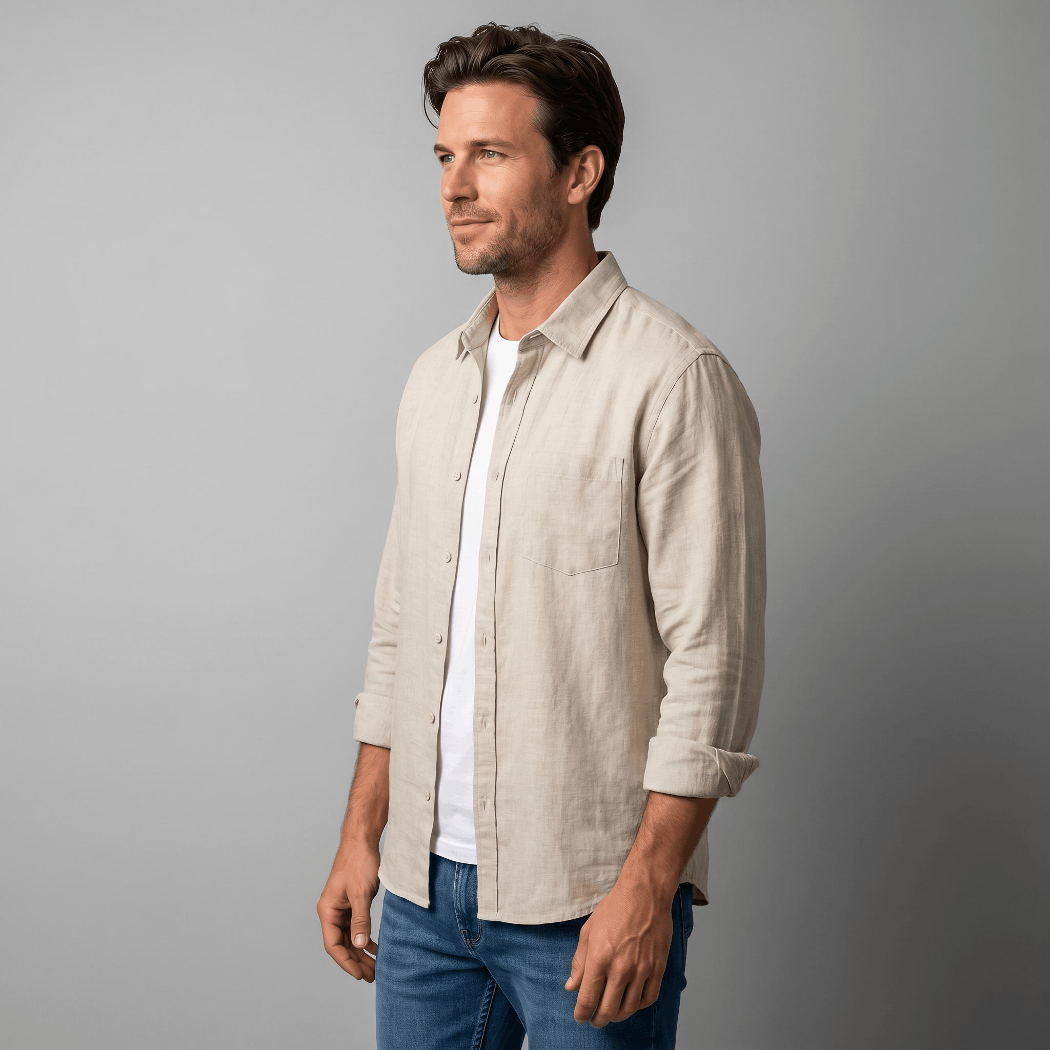 Connor Long Sleeve Linen Shirt – Relaxed Smart Casual Essential
