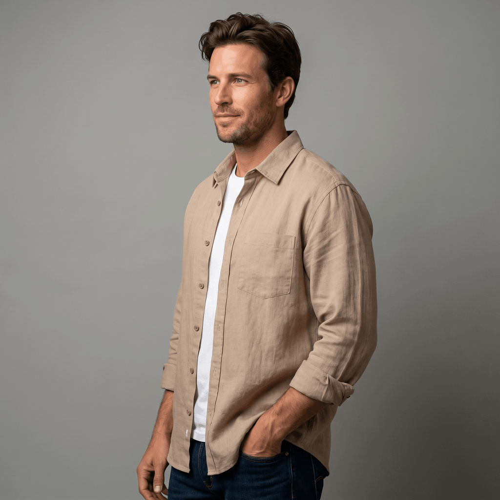 Connor Long Sleeve Linen Shirt – Relaxed Smart Casual Essential