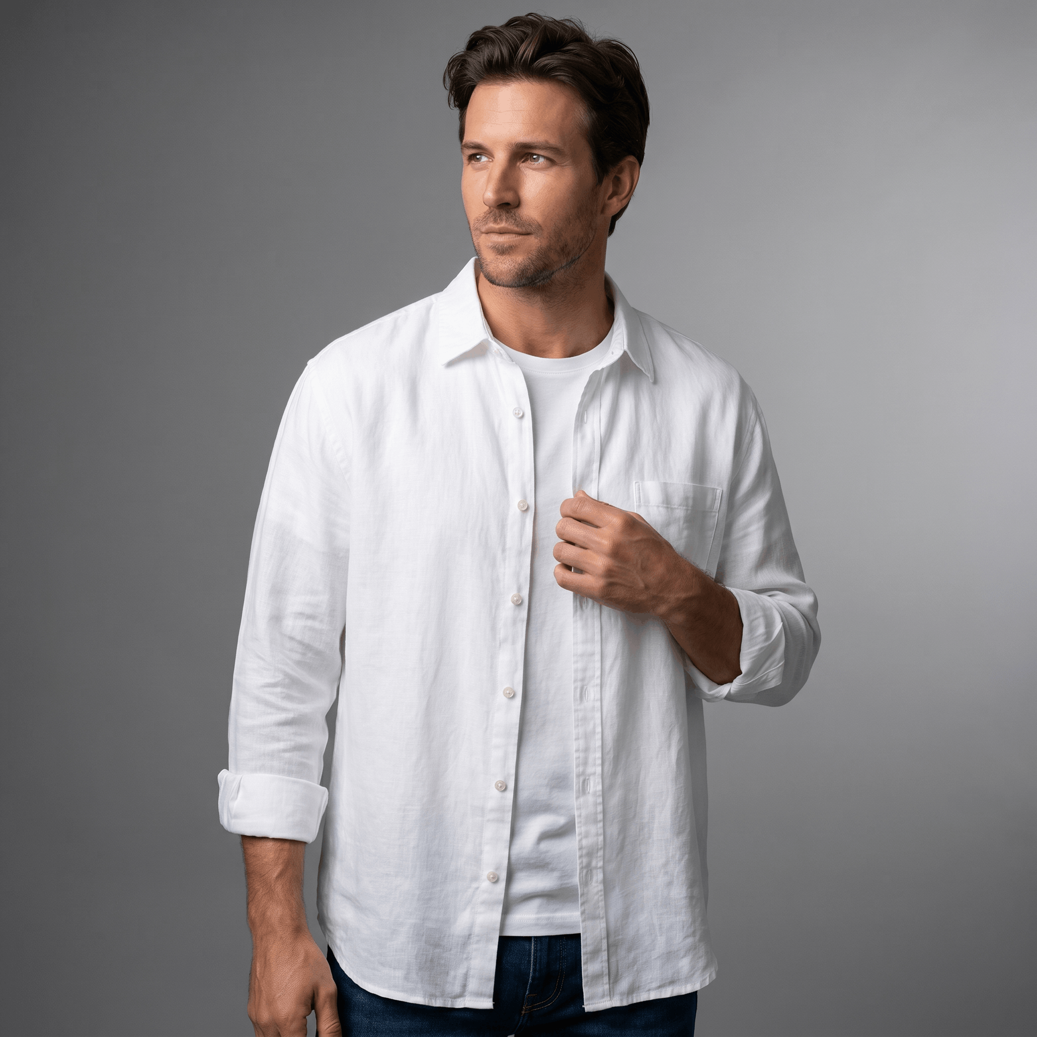 Connor Long Sleeve Linen Shirt – Relaxed Smart Casual Essential