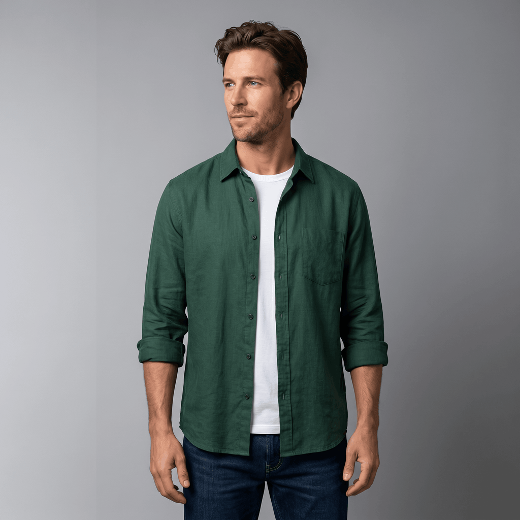 Connor Long Sleeve Linen Shirt – Relaxed Smart Casual Essential