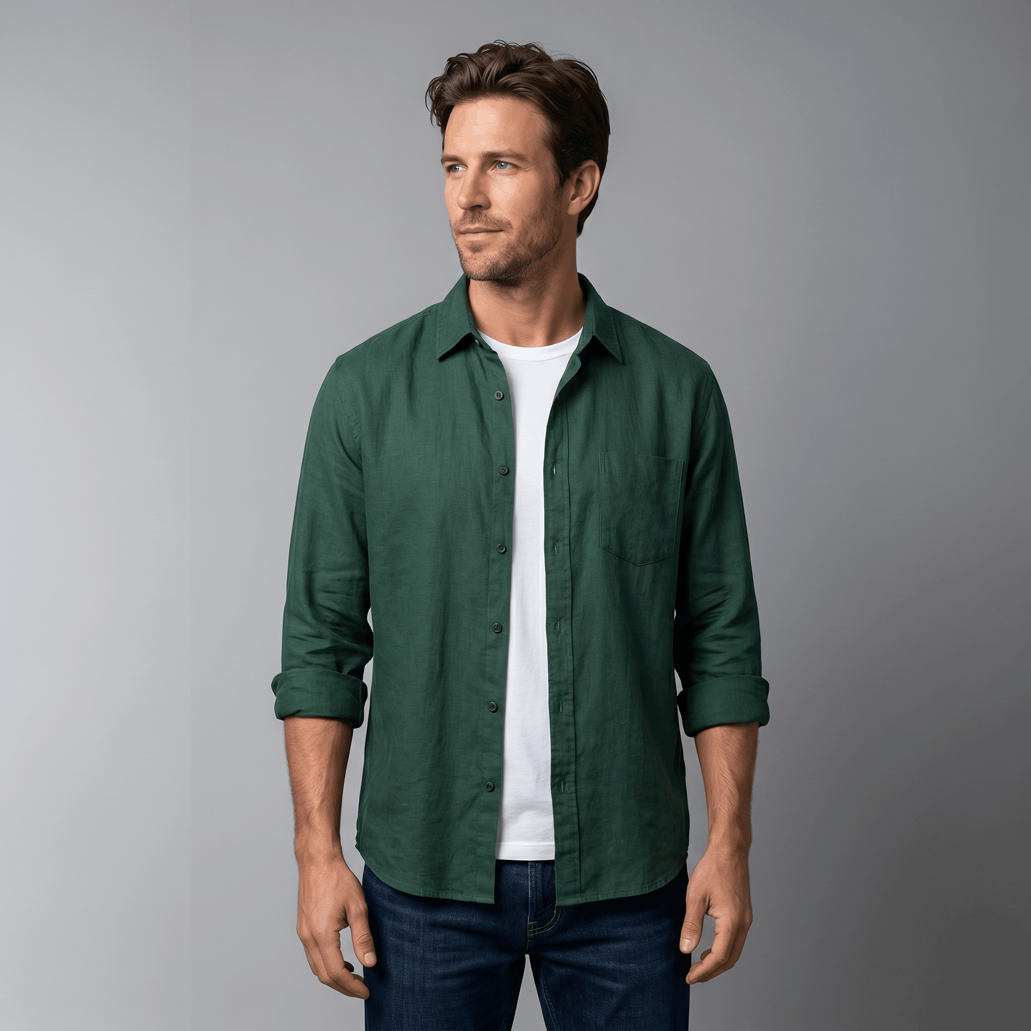 Connor Long Sleeve Linen Shirt – Relaxed Smart Casual Essential