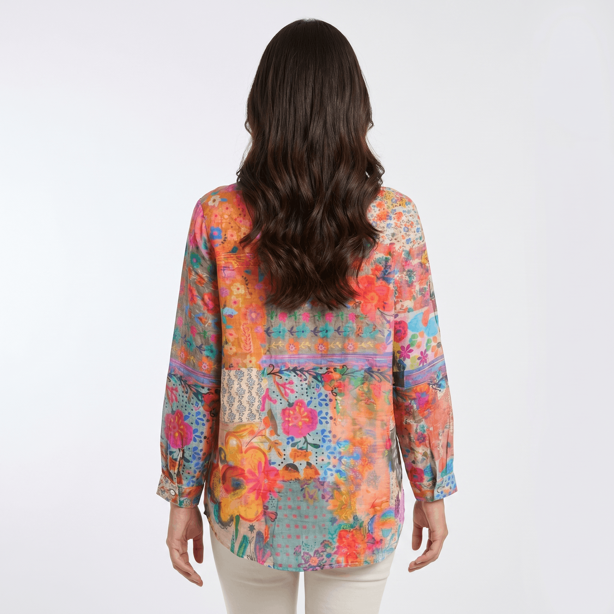 Isabella Printed Linen Blouse – Relaxed Colorful Lightweight Everyday Top