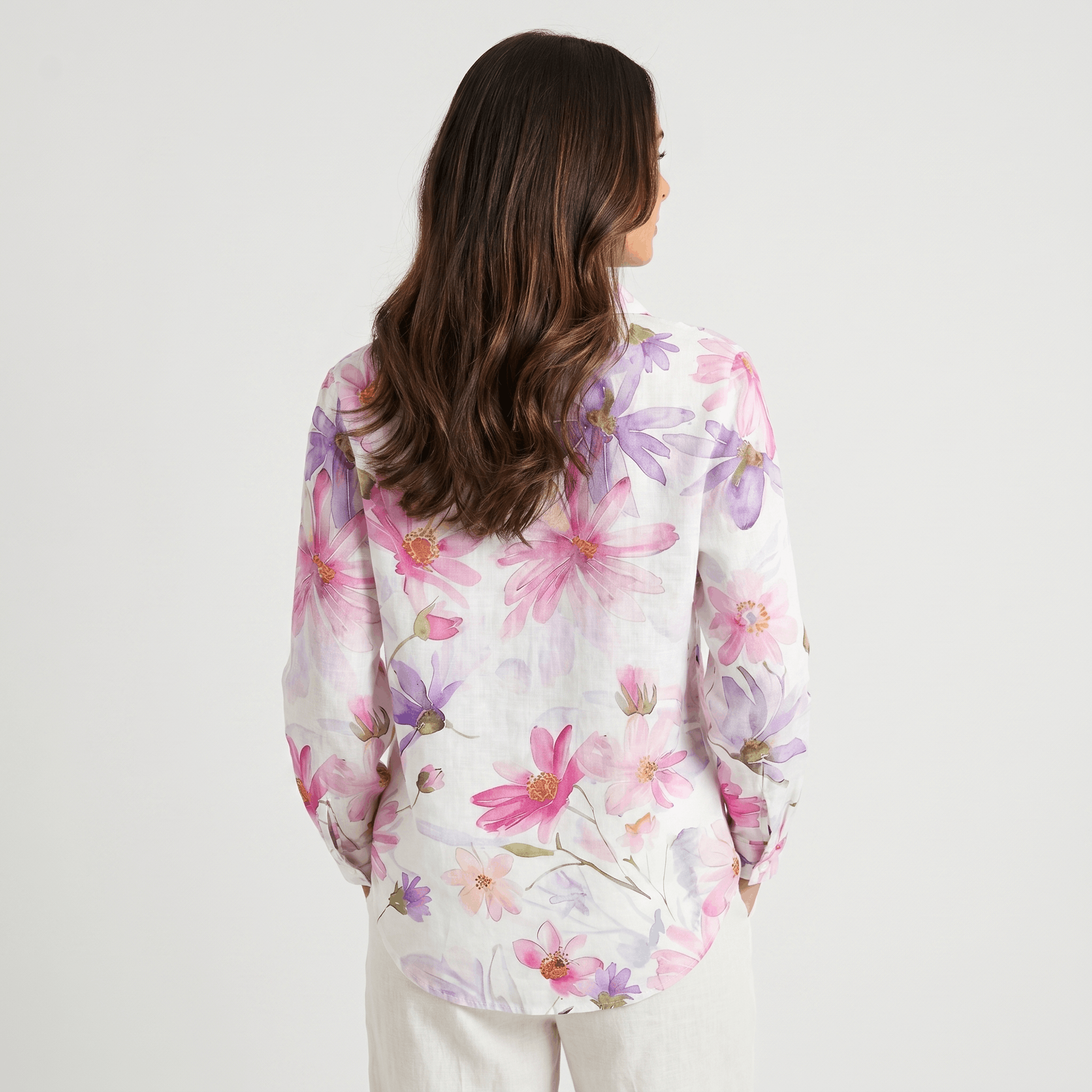 Isabella Printed Linen Blouse – Relaxed Colorful Lightweight Everyday Top