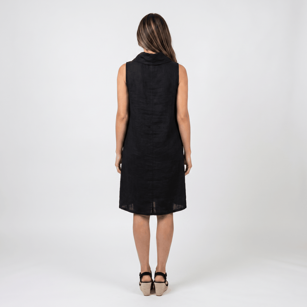 Frances Casual Linen Midi Dress – Relaxed Pocketed Elegant Everyday Dress