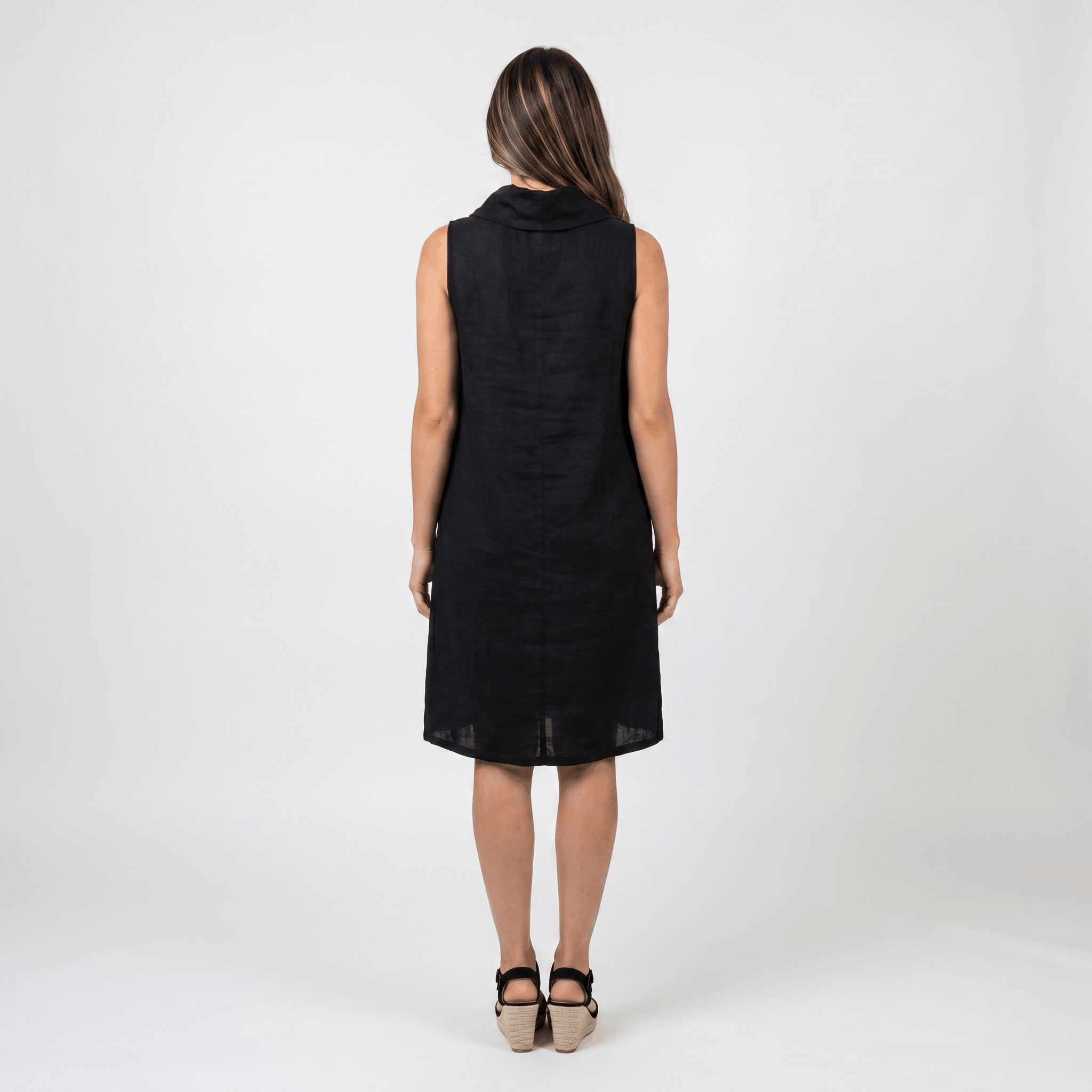 Frances Casual Linen Midi Dress – Relaxed Pocketed Elegant Everyday Dress