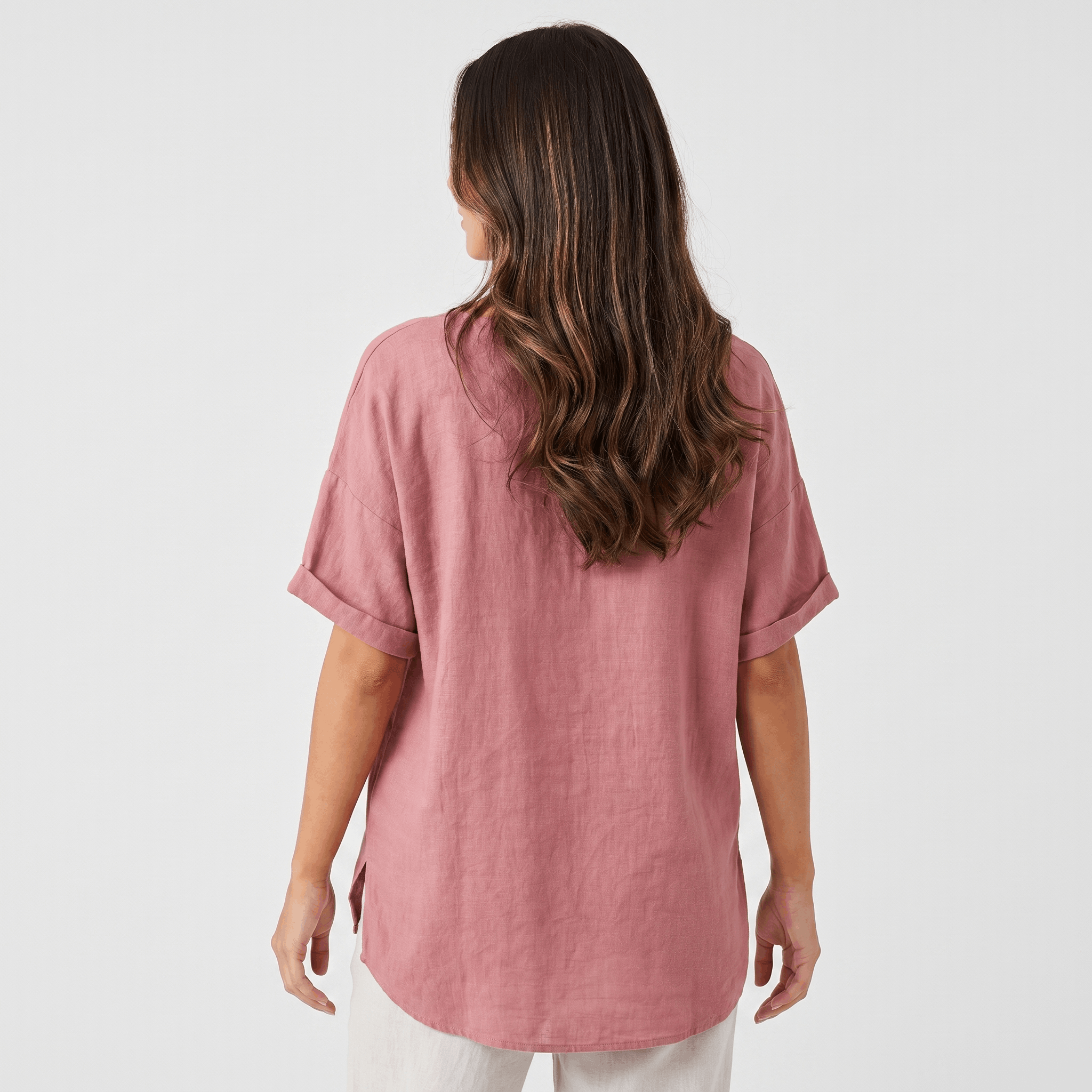 Emma Linen Blend Oversized T-Shirt – Relaxed Lightweight Everyday Casual Top