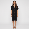 Regan Cotton Linen Shirt Dress – Relaxed Midi Button-Front Summer Style