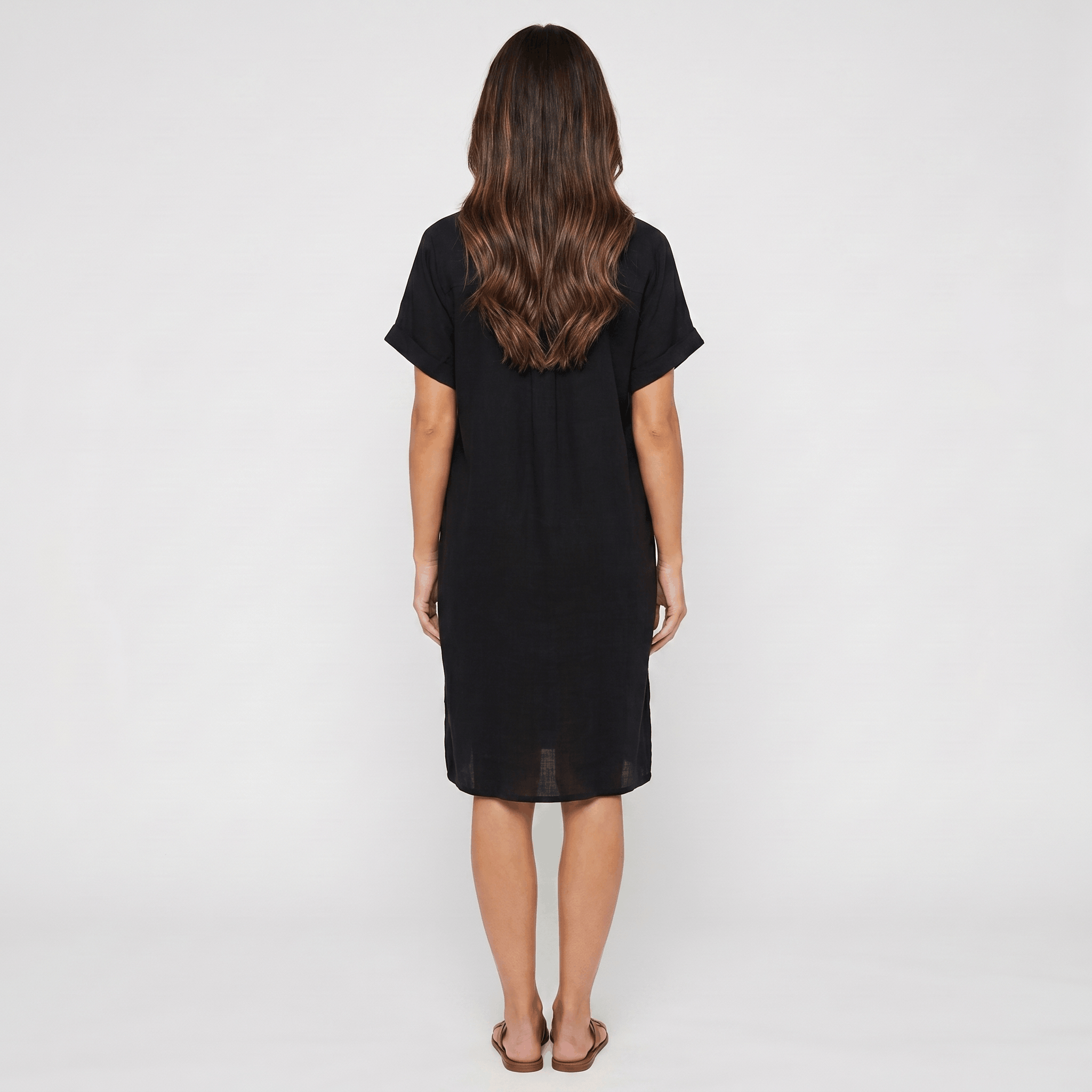Regan Cotton Linen Shirt Dress – Relaxed Midi Button-Front Summer Style