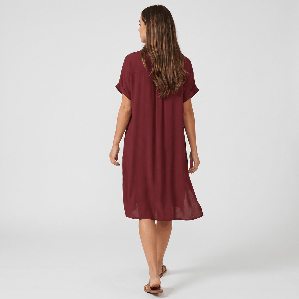 Regan Cotton Linen Shirt Dress – Relaxed Midi Button-Front Summer Style