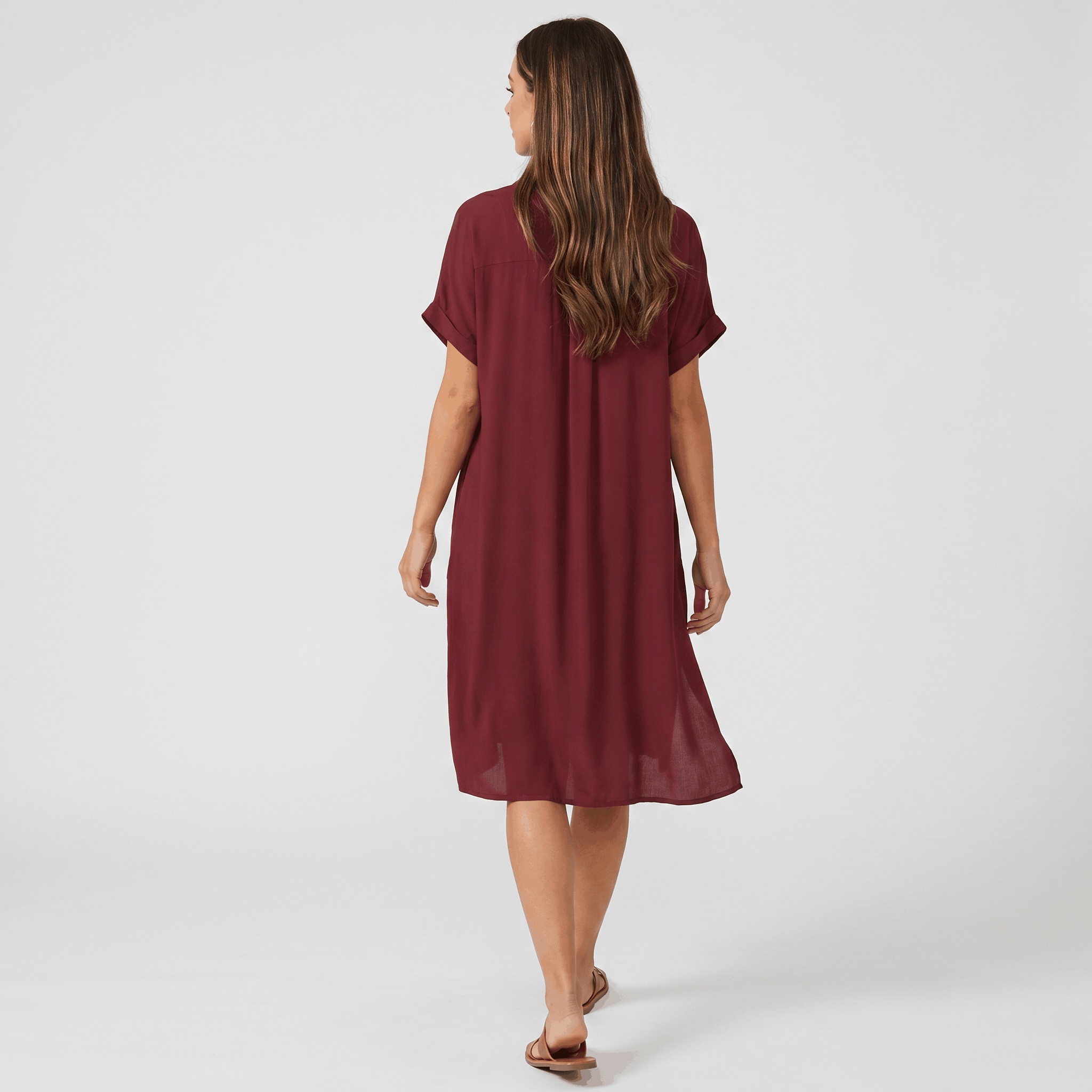 Regan Cotton Linen Shirt Dress – Relaxed Midi Button-Front Summer Style