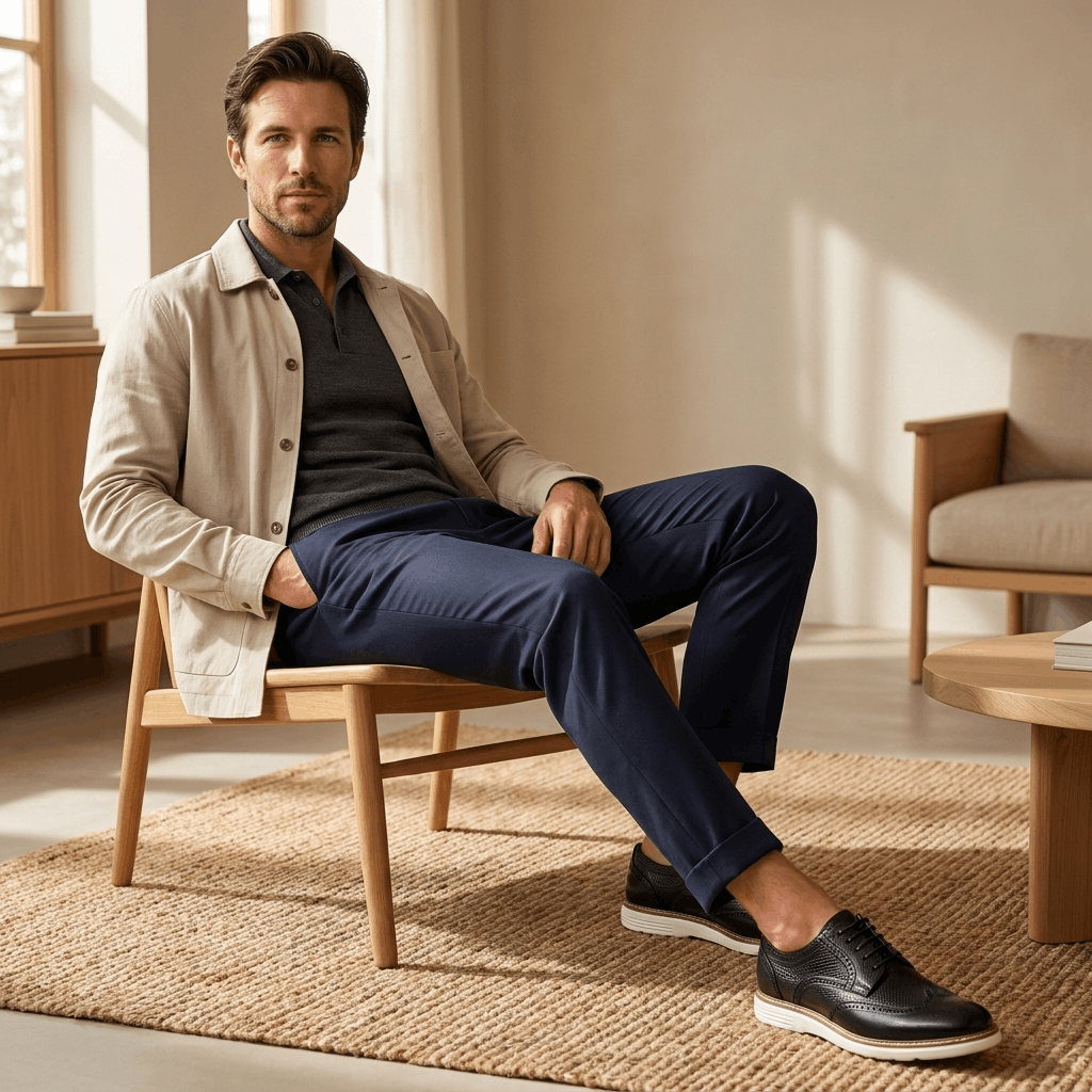 Roddie Textured Dress Oxfords – Wingtip Brogue Lace-Up Formal Shoes