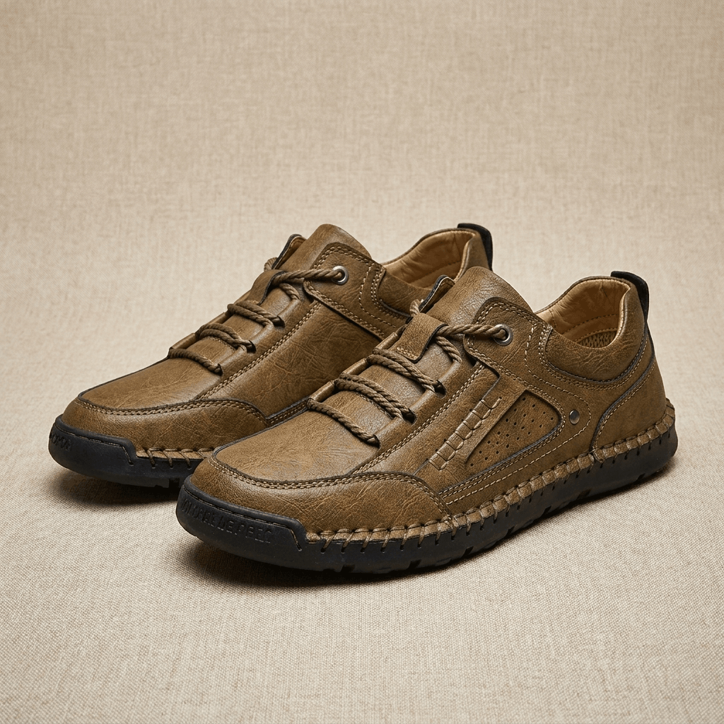 David Genuine Leather Hiking Shoes – Cushioned Rugged Outdoor Footwear