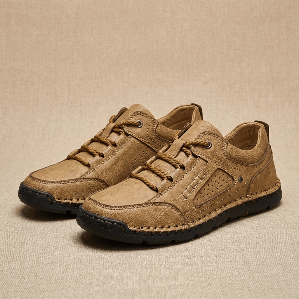 David Genuine Leather Hiking Shoes – Cushioned Rugged Outdoor Footwear