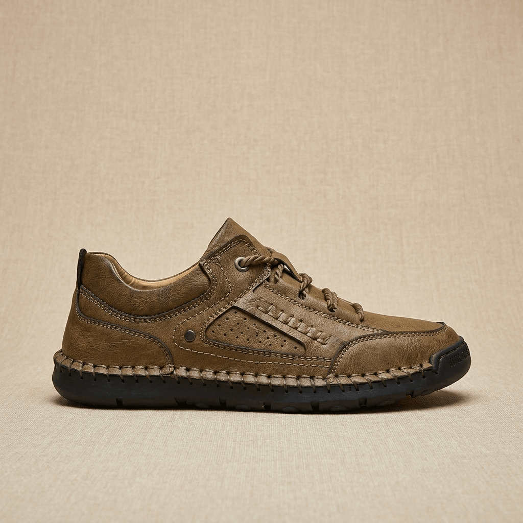 David Genuine Leather Hiking Shoes – Cushioned Rugged Outdoor Footwear