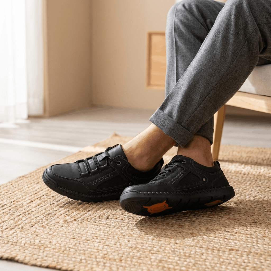 David Genuine Leather Hiking Shoes – Cushioned Rugged Outdoor Footwear