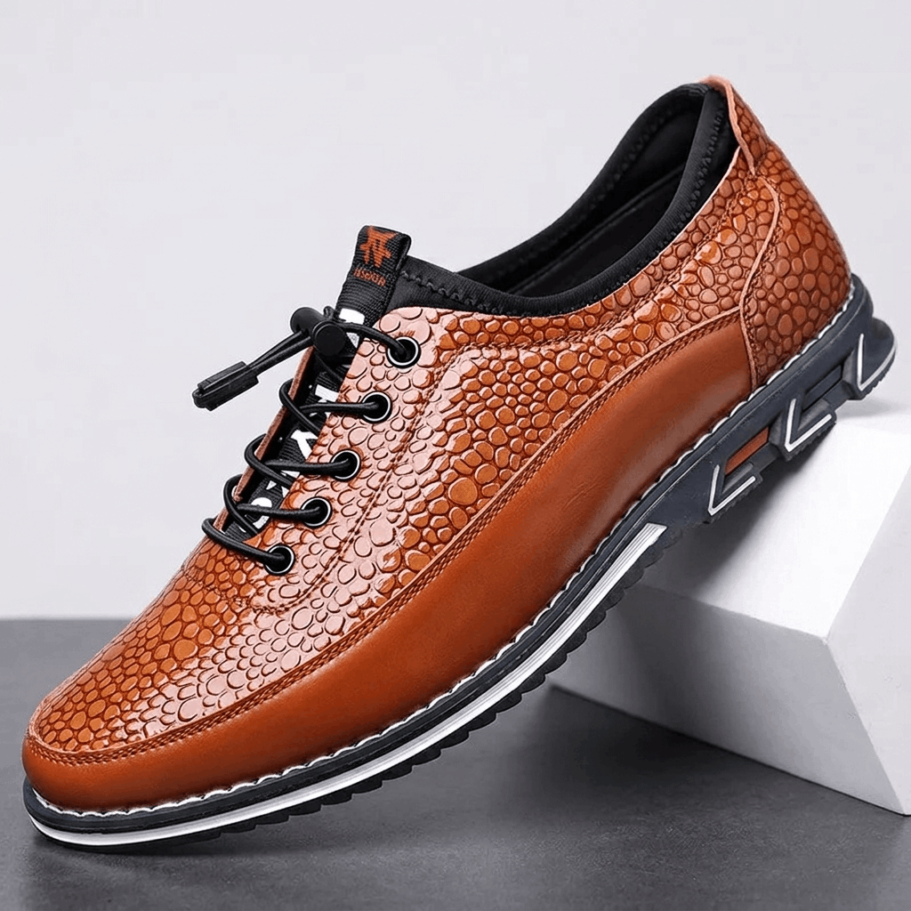 Maynard Casual Leather Sneakers – Water Resistant Cushioned Everyday Walking Shoes