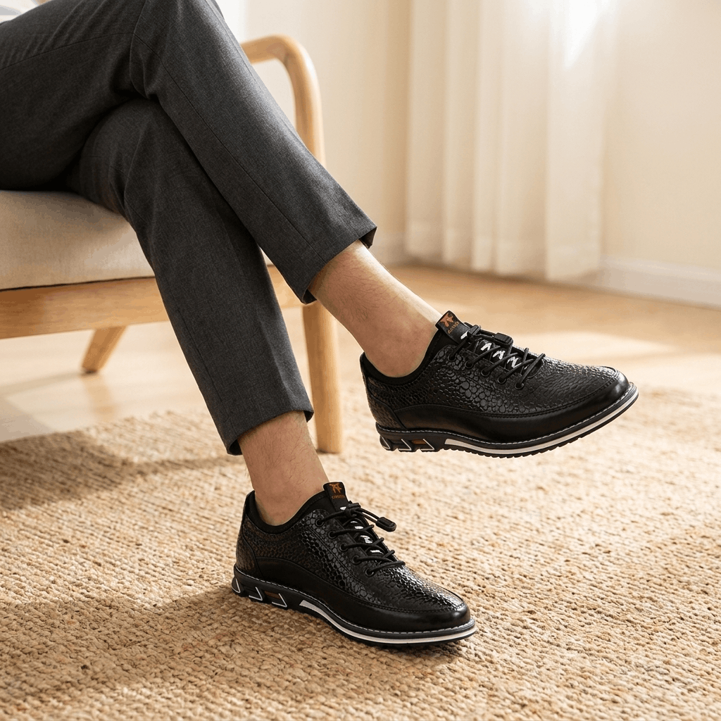 Maynard Casual Leather Sneakers – Water Resistant Cushioned Everyday Walking Shoes