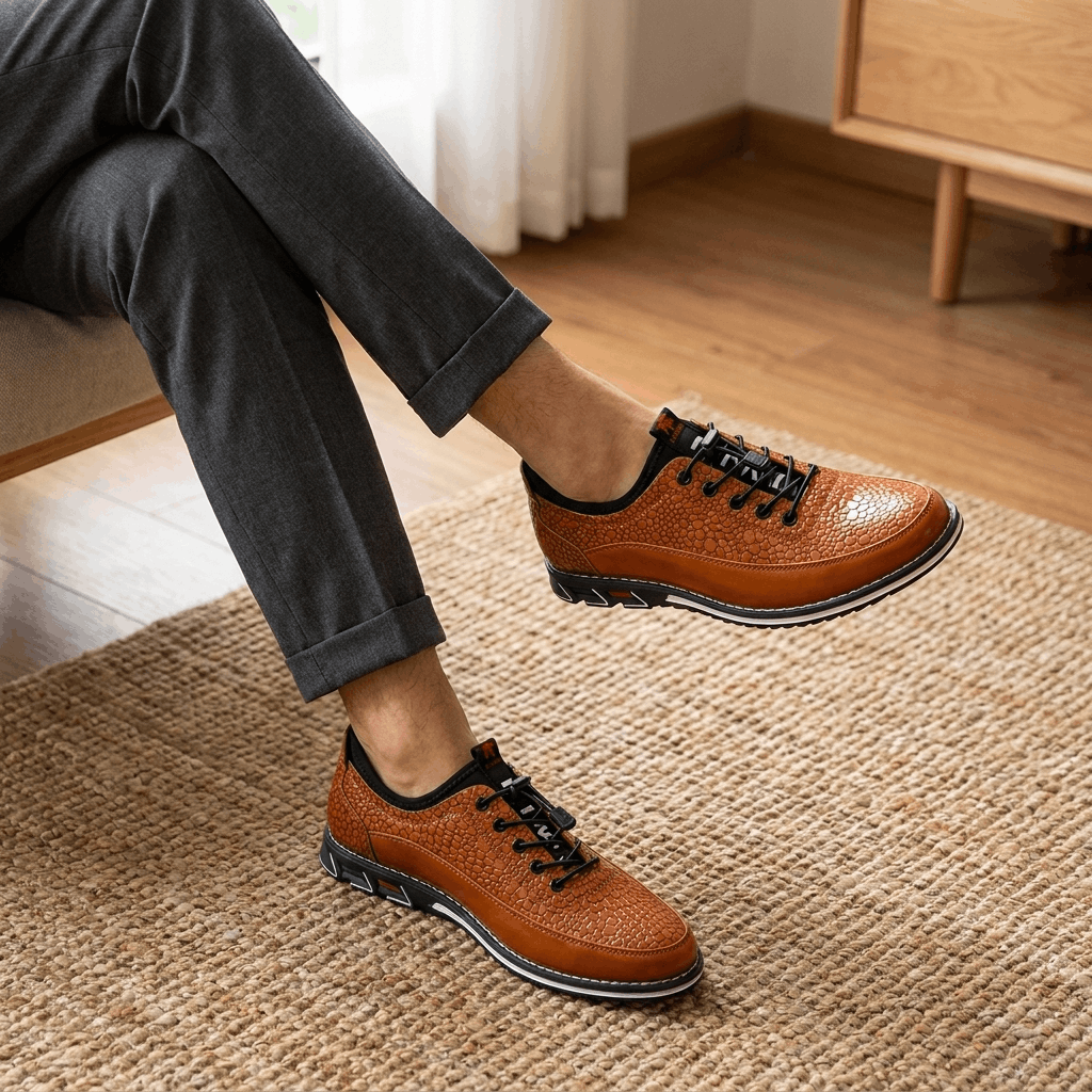 Maynard Casual Leather Sneakers – Water Resistant Cushioned Everyday Walking Shoes