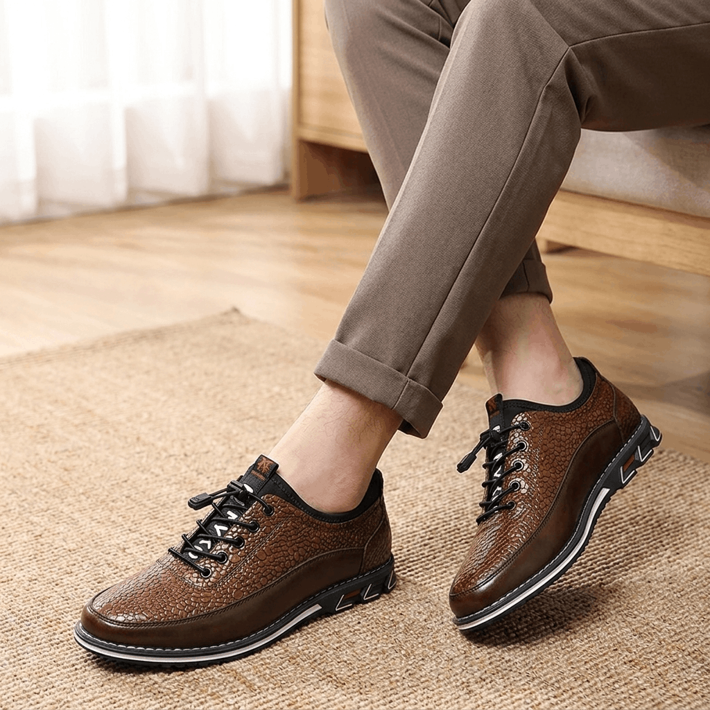 Maynard Casual Leather Sneakers – Water Resistant Cushioned Everyday Walking Shoes
