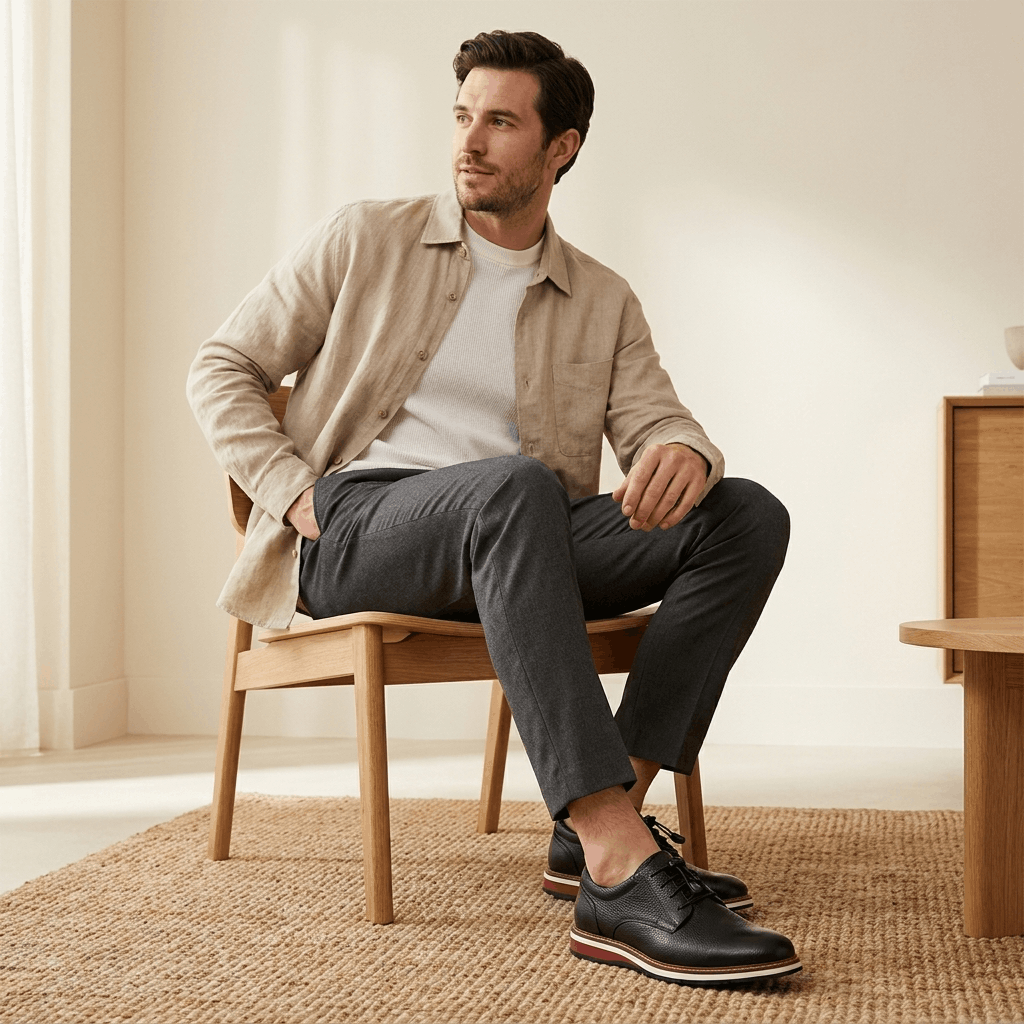 Maynard Casual Leather Sneakers – Water Resistant Cushioned Everyday Walking Shoes