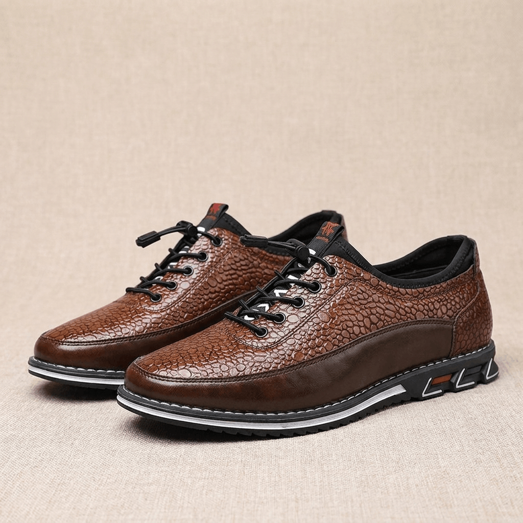 Maynard Casual Leather Sneakers – Water Resistant Cushioned Everyday Walking Shoes