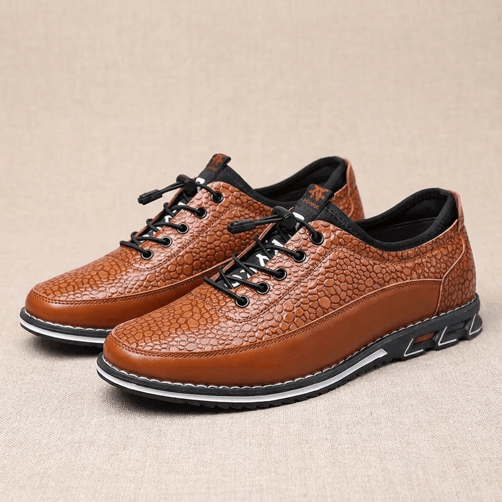 Maynard Casual Leather Sneakers – Water Resistant Cushioned Everyday Walking Shoes