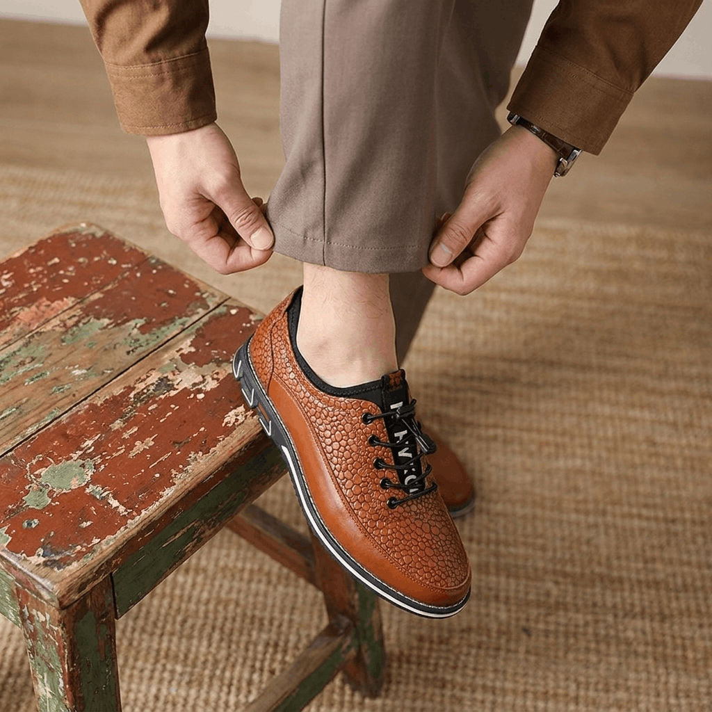 Maynard Casual Leather Sneakers – Water Resistant Cushioned Everyday Walking Shoes