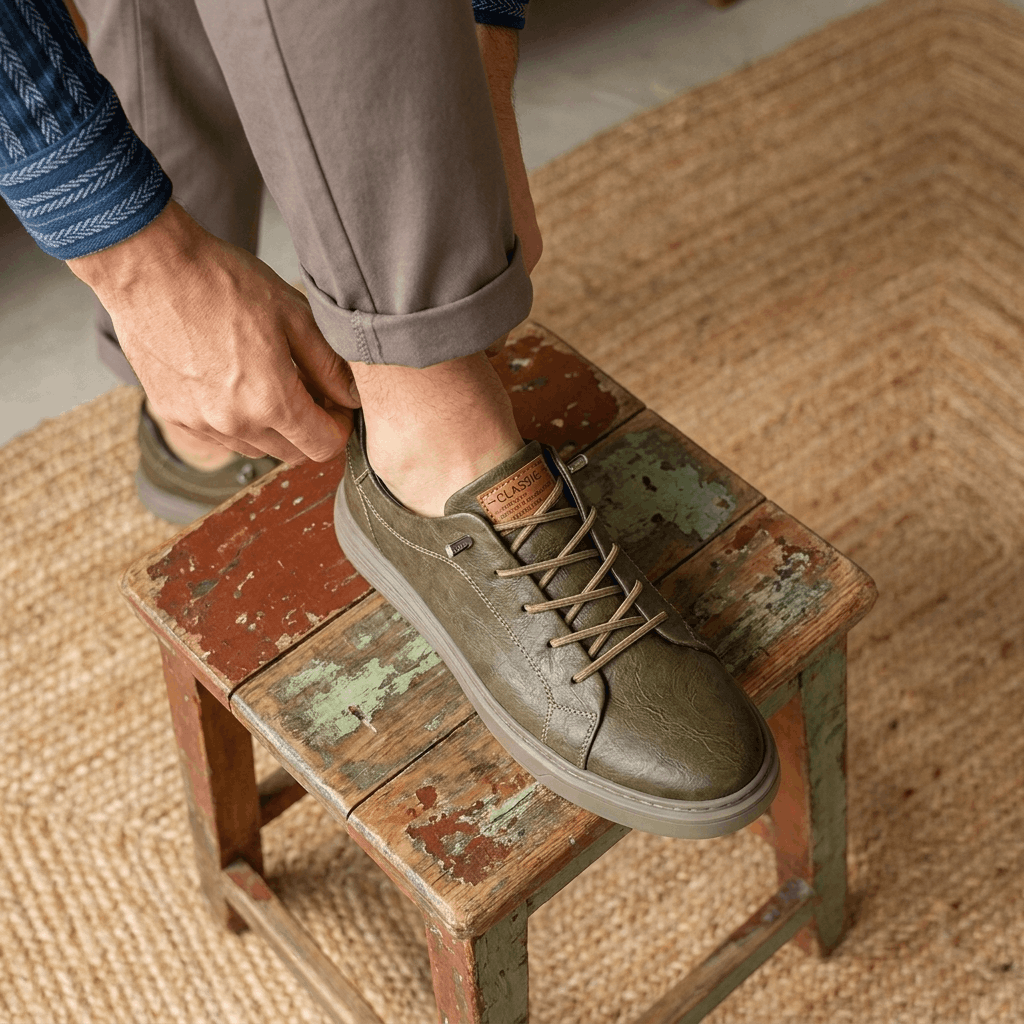 Melvin Italian Leather Sneakers – Cushioned Classic Everyday Shoes