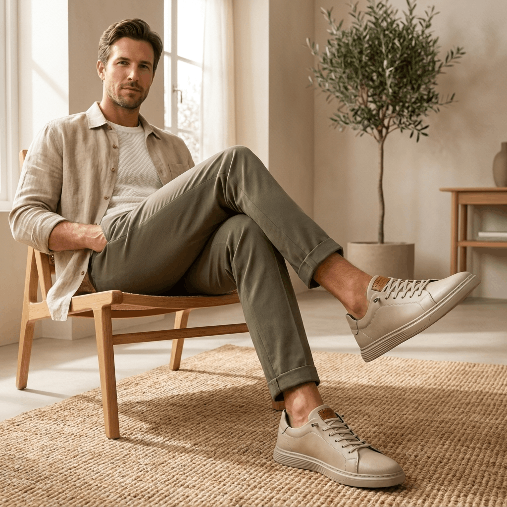 Melvin Italian Leather Sneakers – Cushioned Classic Everyday Shoes