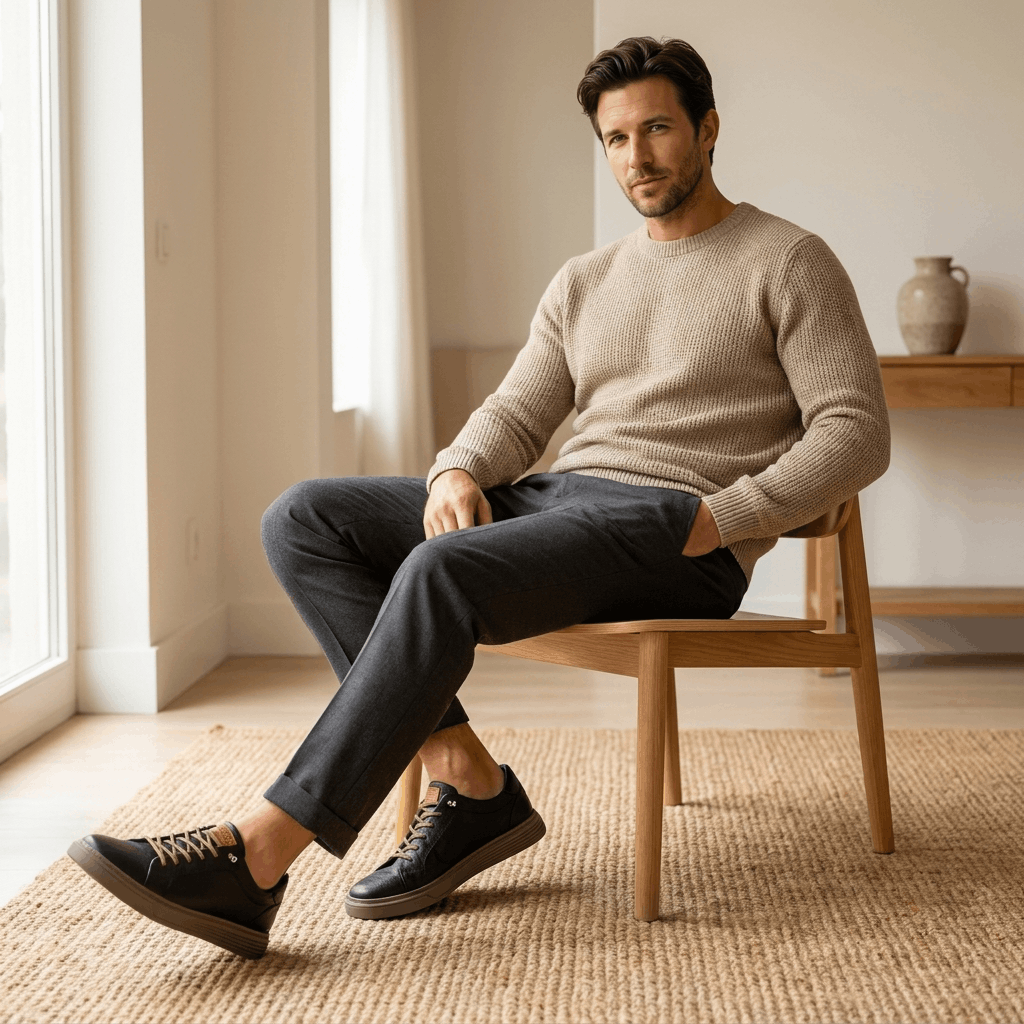 Melvin Italian Leather Sneakers – Cushioned Classic Everyday Shoes