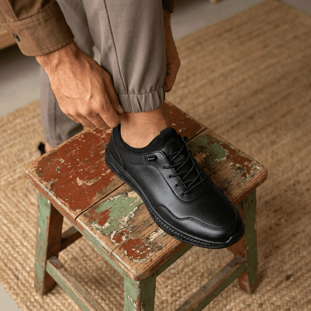 Lester Casual Leather Sneakers – Lightweight Comfort Business Walking Shoes