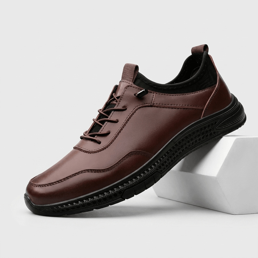 Lester Casual Leather Sneakers – Lightweight Comfort Business Walking Shoes