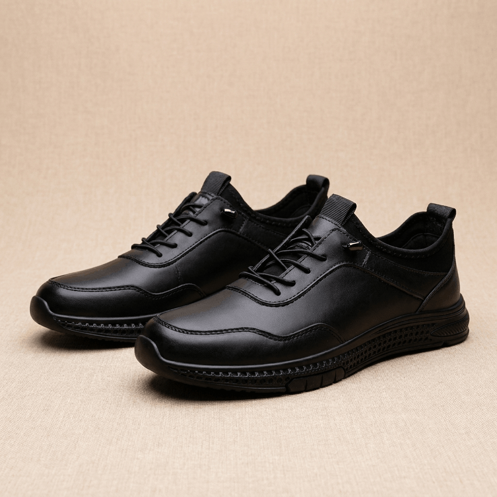 Lester Casual Leather Sneakers – Lightweight Comfort Business Walking Shoes