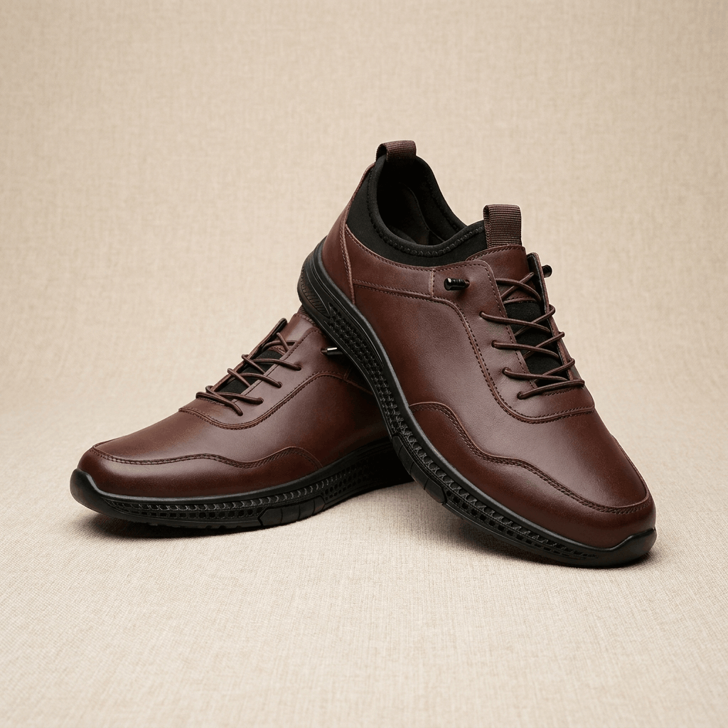 Lester Casual Leather Sneakers – Lightweight Comfort Business Walking Shoes