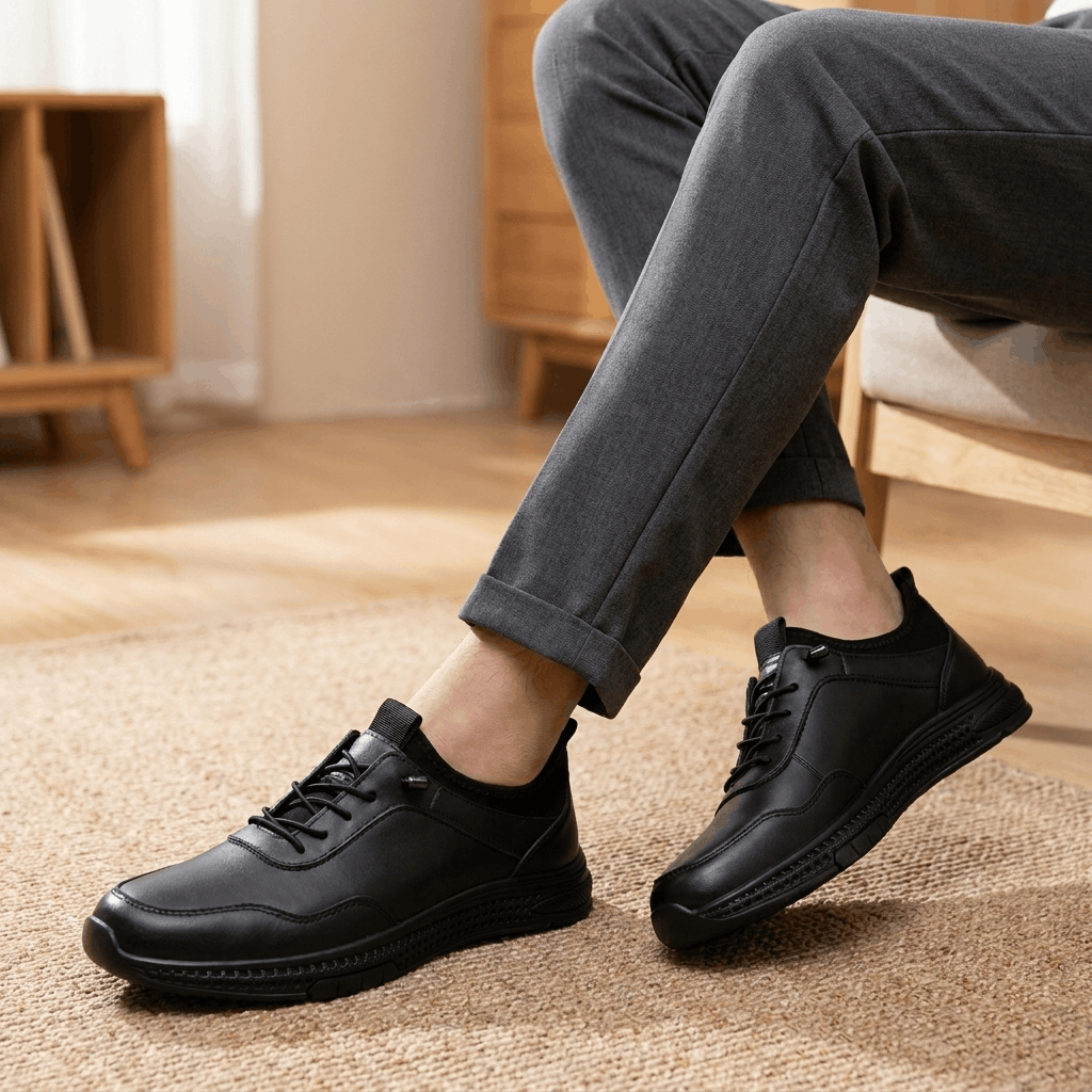 Lester Casual Leather Sneakers – Lightweight Comfort Business Walking Shoes