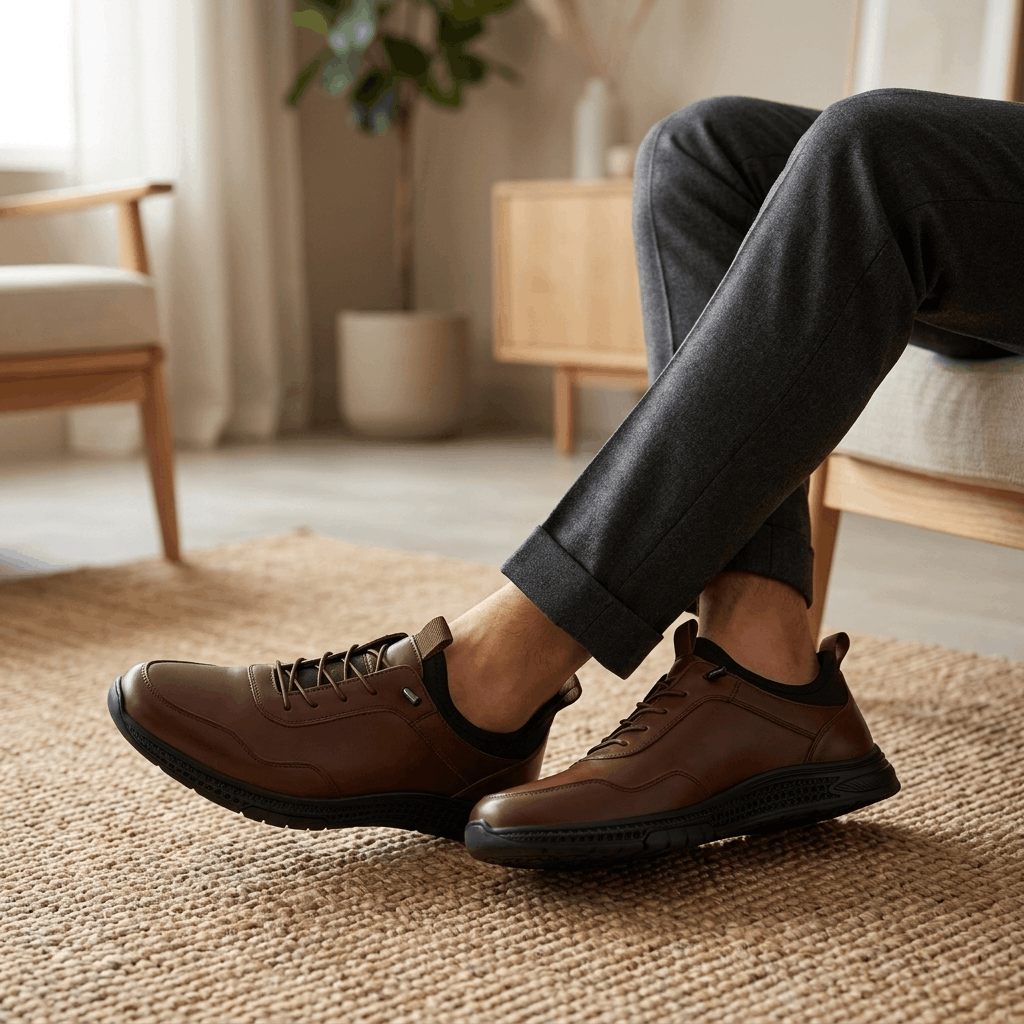 Lester Casual Leather Sneakers – Lightweight Comfort Business Walking Shoes