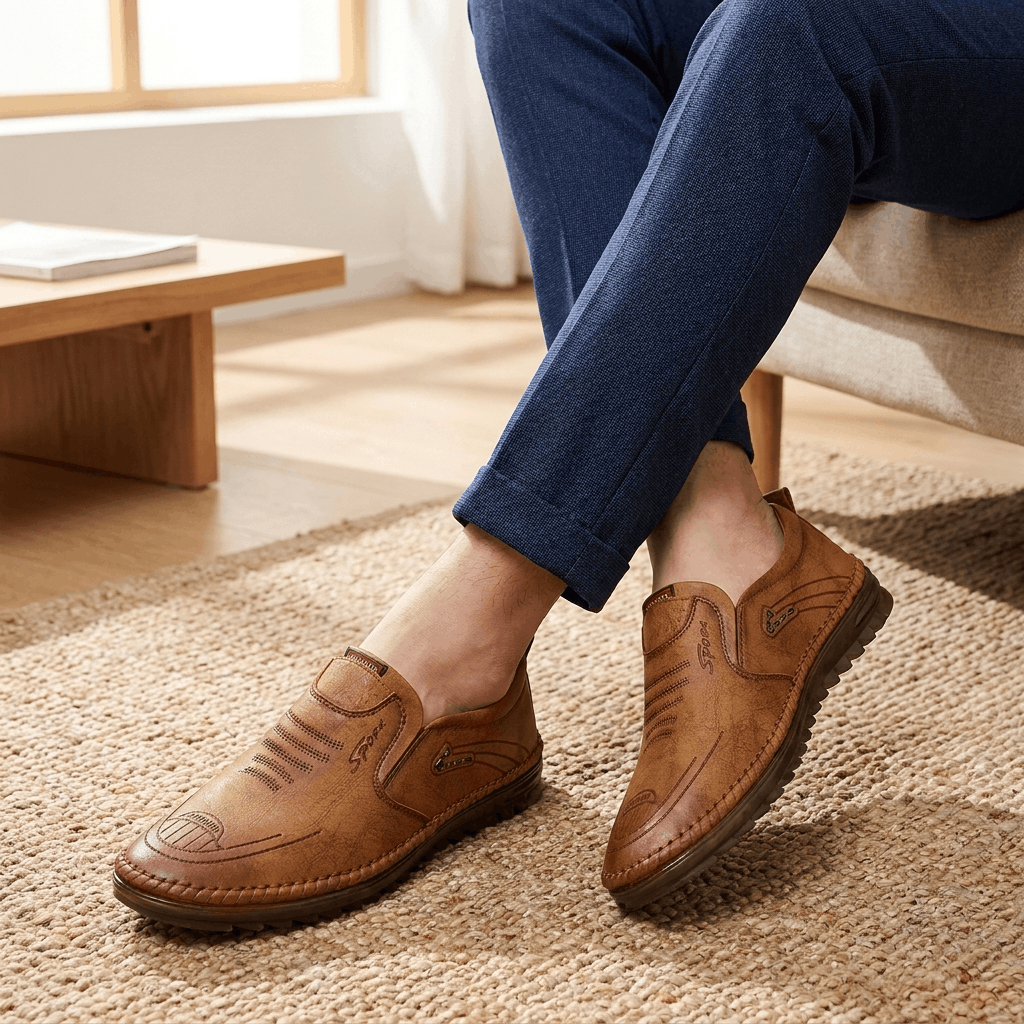 Vincent Casual Leather Loafers – Comfortable Everyday Slip-On Shoes