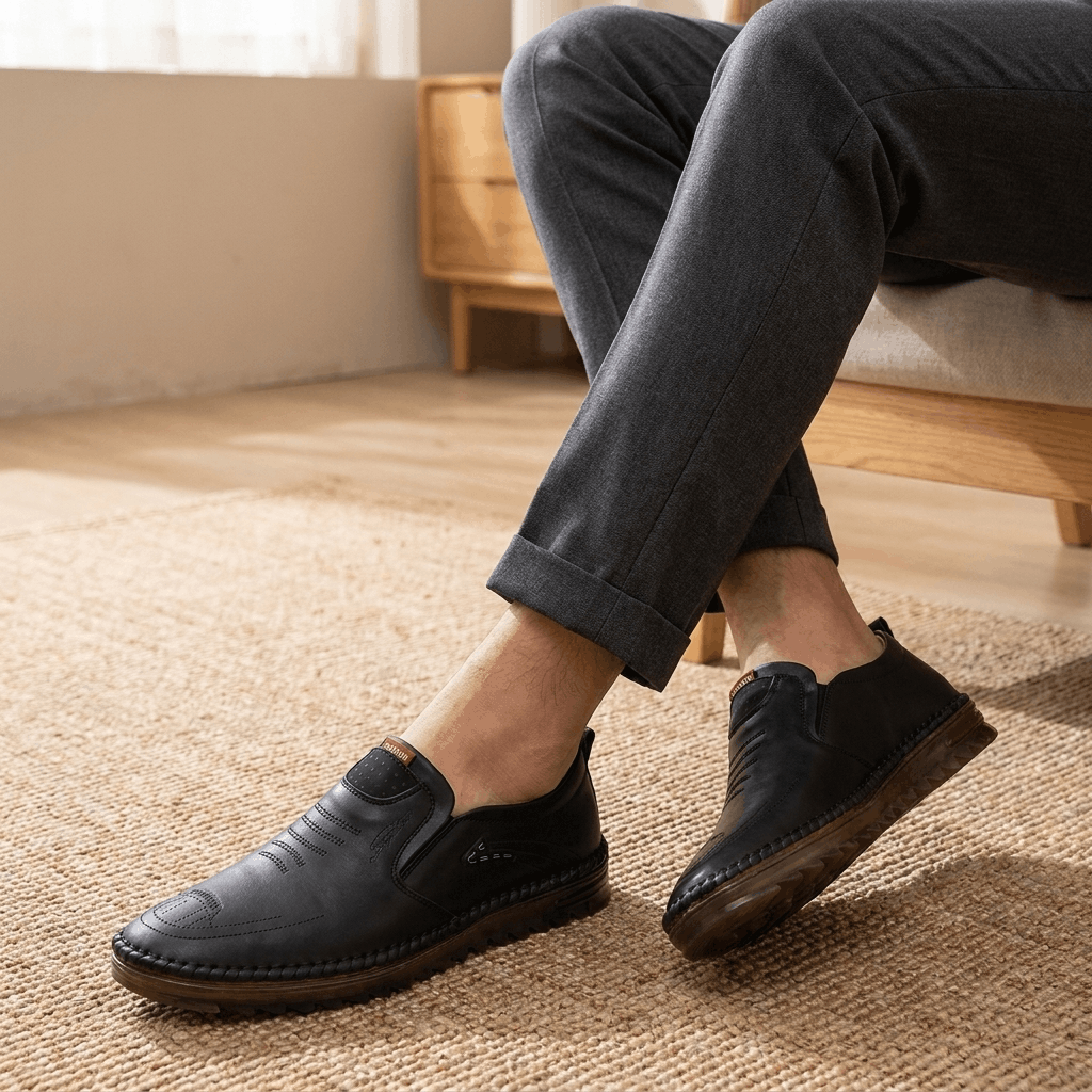 Vincent Casual Leather Loafers – Comfortable Everyday Slip-On Shoes