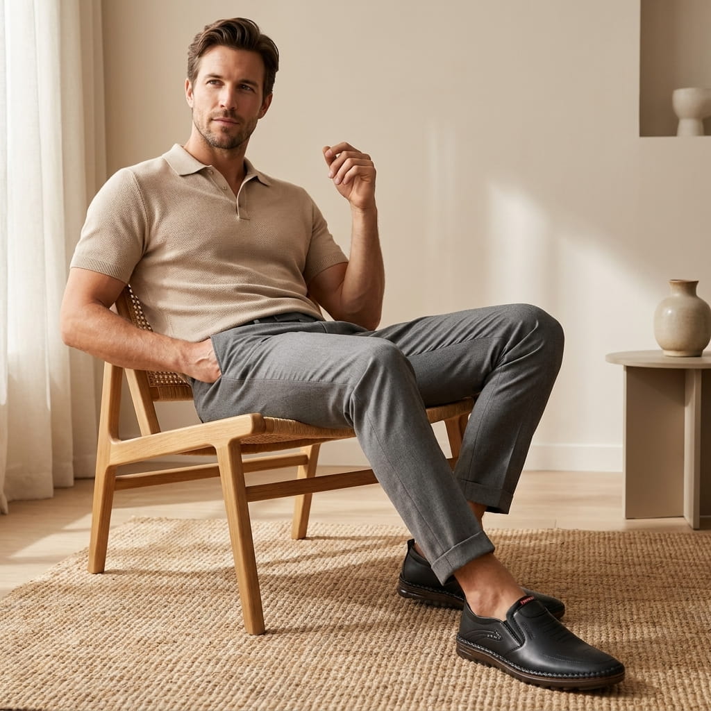 Vincent Casual Leather Loafers – Comfortable Everyday Slip-On Shoes