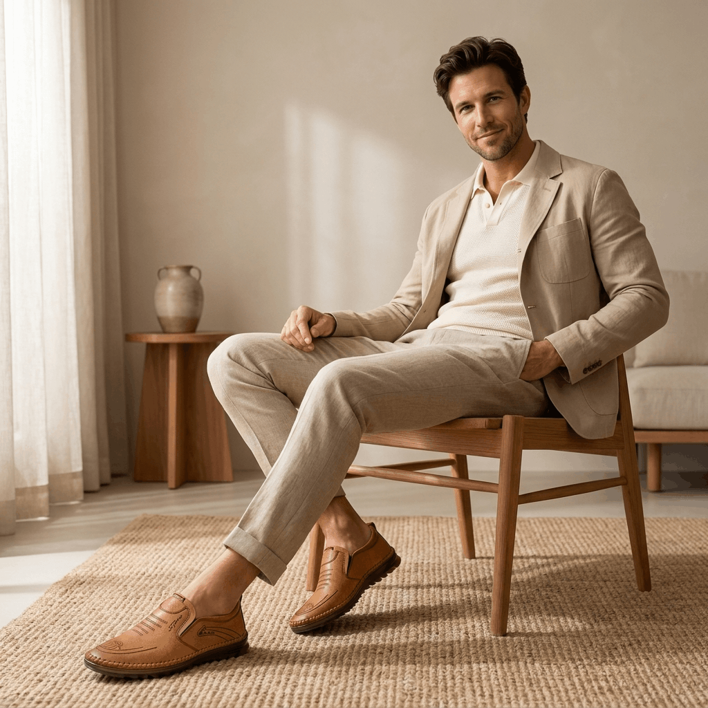 Vincent Casual Leather Loafers – Comfortable Everyday Slip-On Shoes
