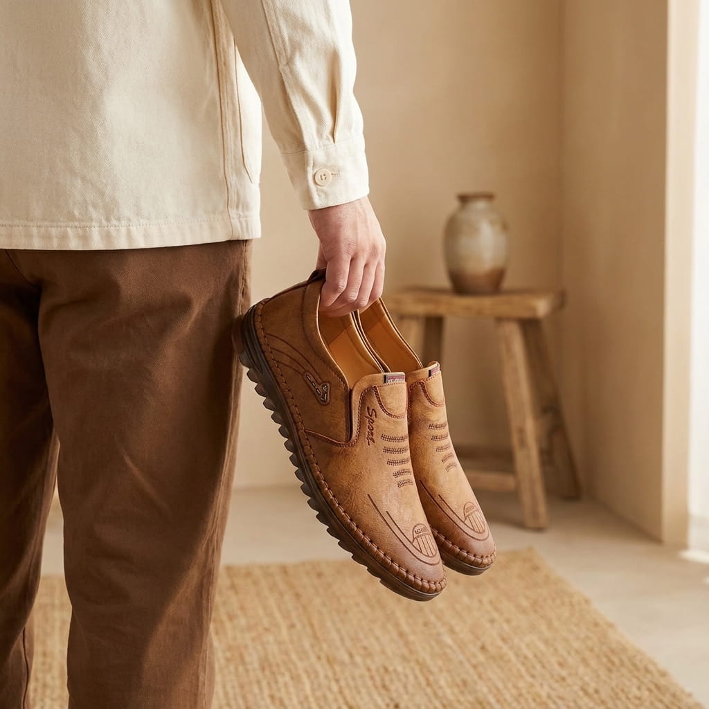 Vincent Casual Leather Loafers – Comfortable Everyday Slip-On Shoes