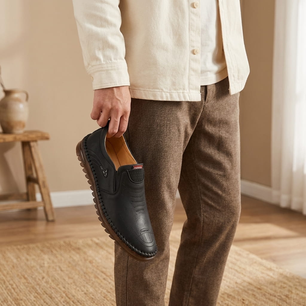 Vincent Casual Leather Loafers – Comfortable Everyday Slip-On Shoes