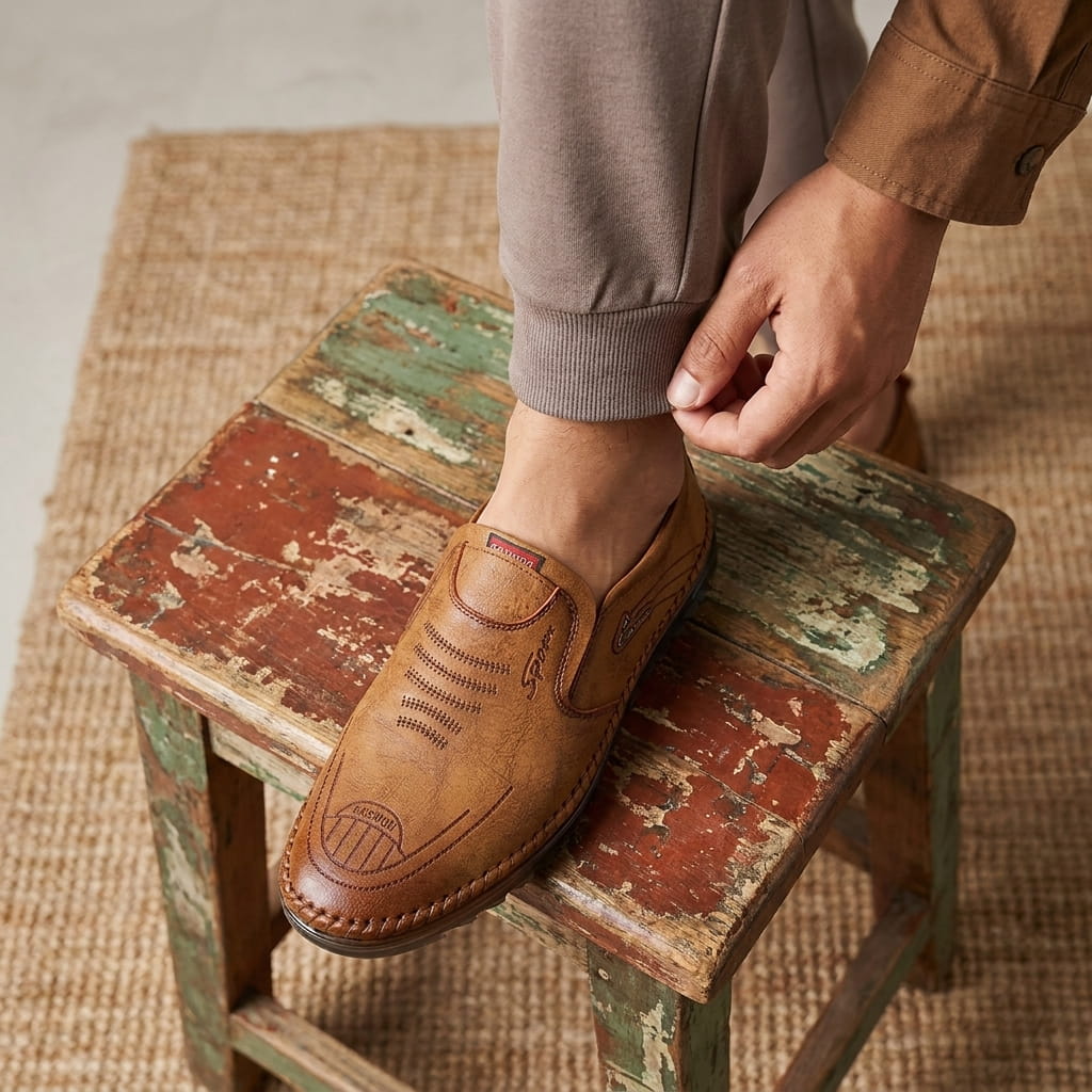 Vincent Casual Leather Loafers – Comfortable Everyday Slip-On Shoes