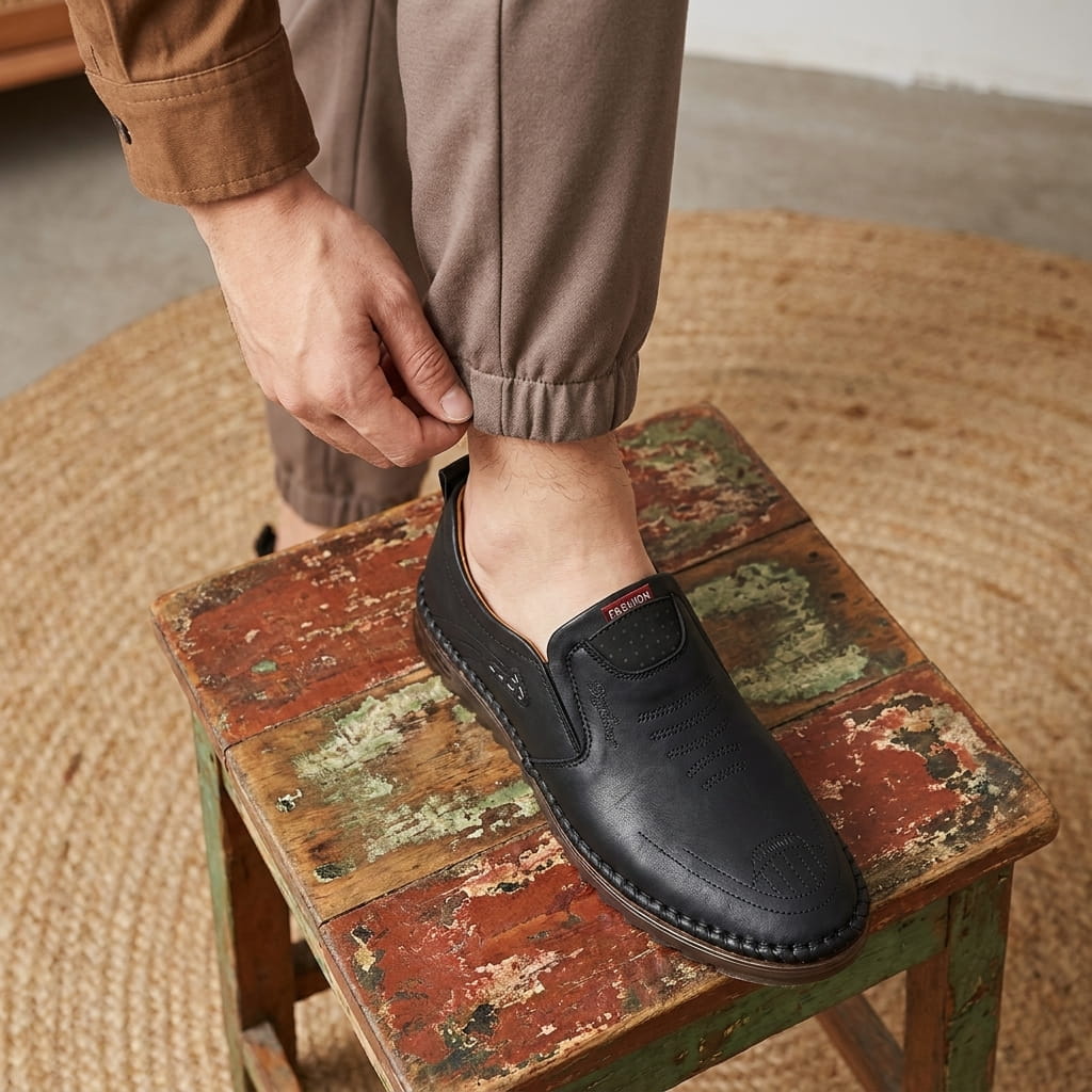 Vincent Casual Leather Loafers – Comfortable Everyday Slip-On Shoes