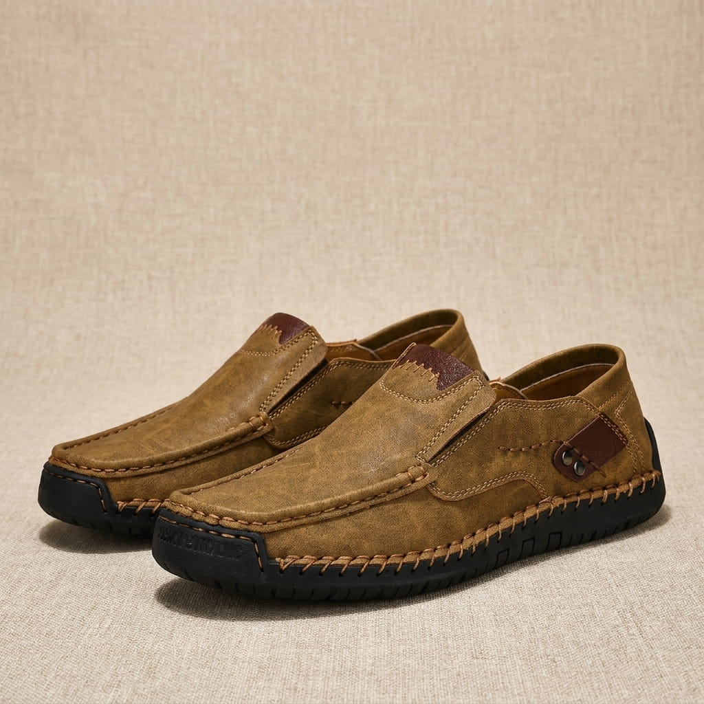Robin Casual Leather Slip-On Shoes – Comfortable Non-Slip Everyday Footwear