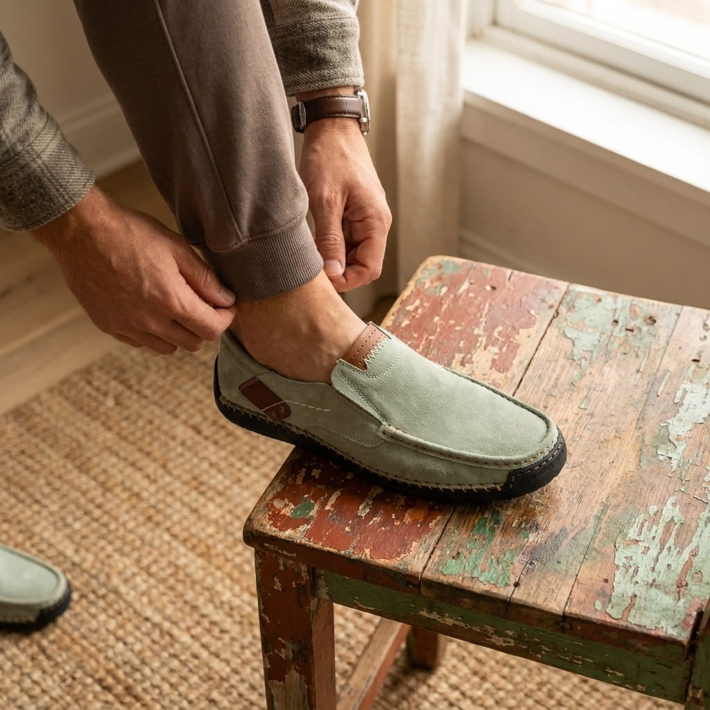 Robin Casual Leather Slip-On Shoes – Comfortable Non-Slip Everyday Footwear